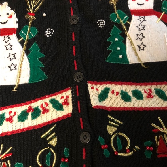 Ugly Christmas Sweater Black Vest - Picture 3 of 7